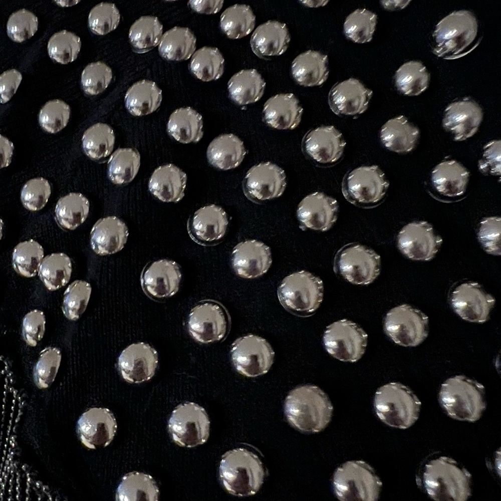 🔥One of a kind. RARE custom made Heavy Silver Studded Fringe Jacket🔥 - Picture 6 of 7